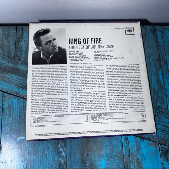 Vintage Johnny Cash Ring of Fire The Best of Johnny Cash Greatest Hits Vinyl - Picture 3 of 9